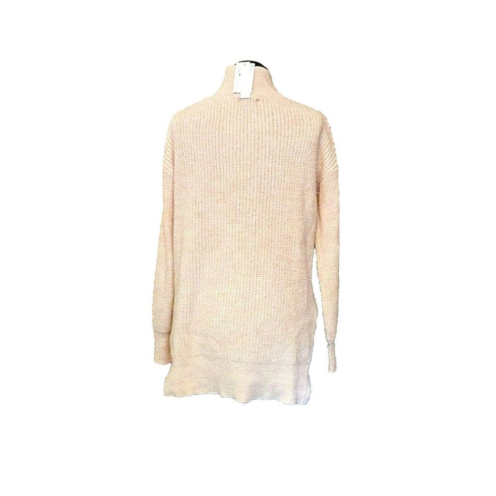 ABOUND Sweater Women’s XS Beige Oatmeal Heather Side Split Mock Neck Knit - Picture 3 of 6